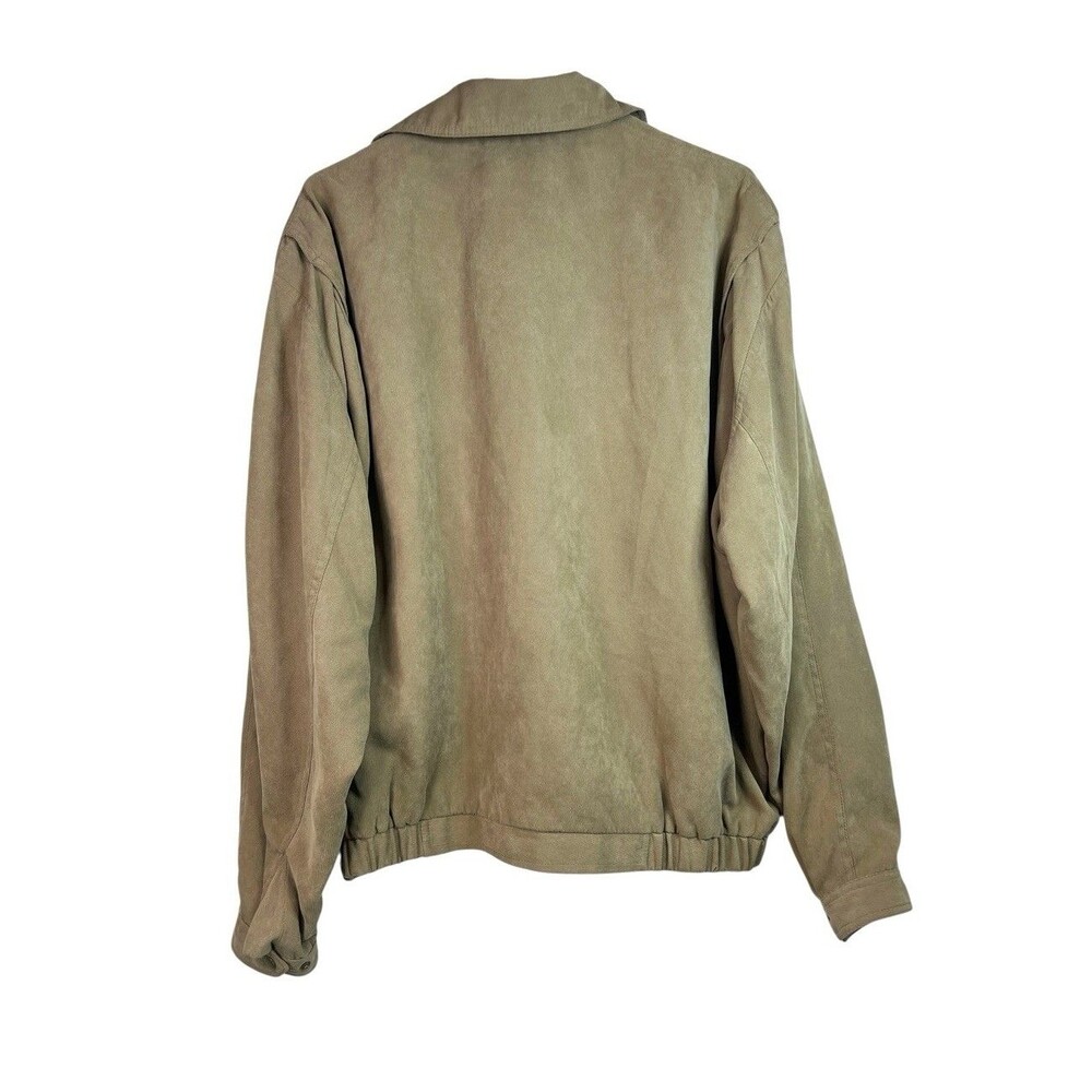 Vintage 90s Paris Las Vegas Suede Tan Full Zipper Jacket Mens Size XL Polyester - Picture 2 of 12